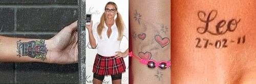 A picture of Katie Price's tattoos.